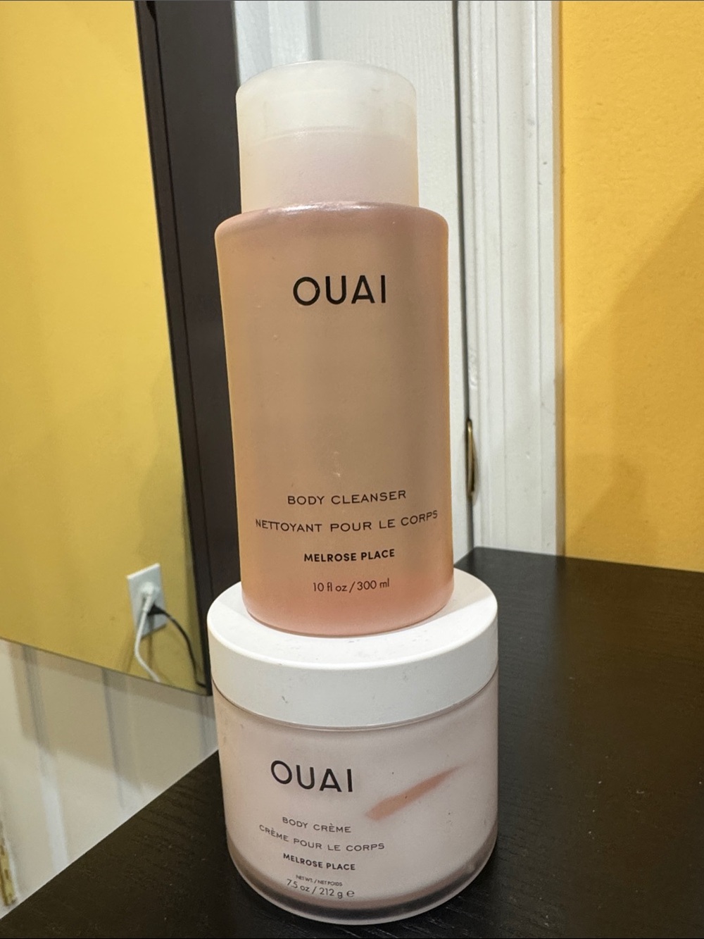 OUAI Melrose Place Pink Body Cleanser & Crème Duo smells amazing - 10 oz/7.5 oz